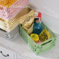 Home Desktop Stacked Organizer Folded Plastic Basket